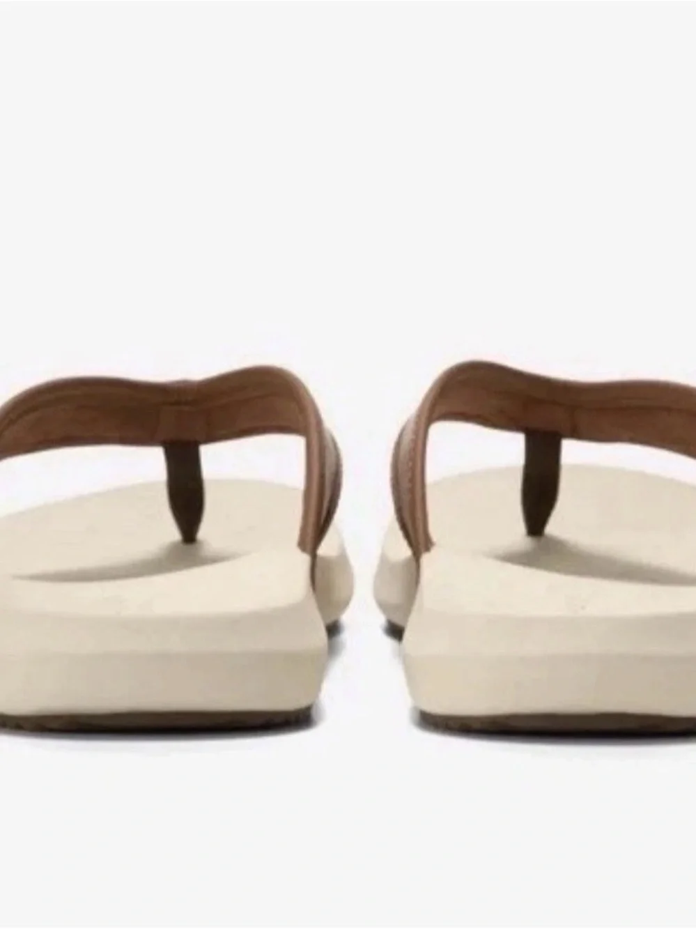 Cole Haan Brown Leather Thong Sandals with White Footbed Size US10